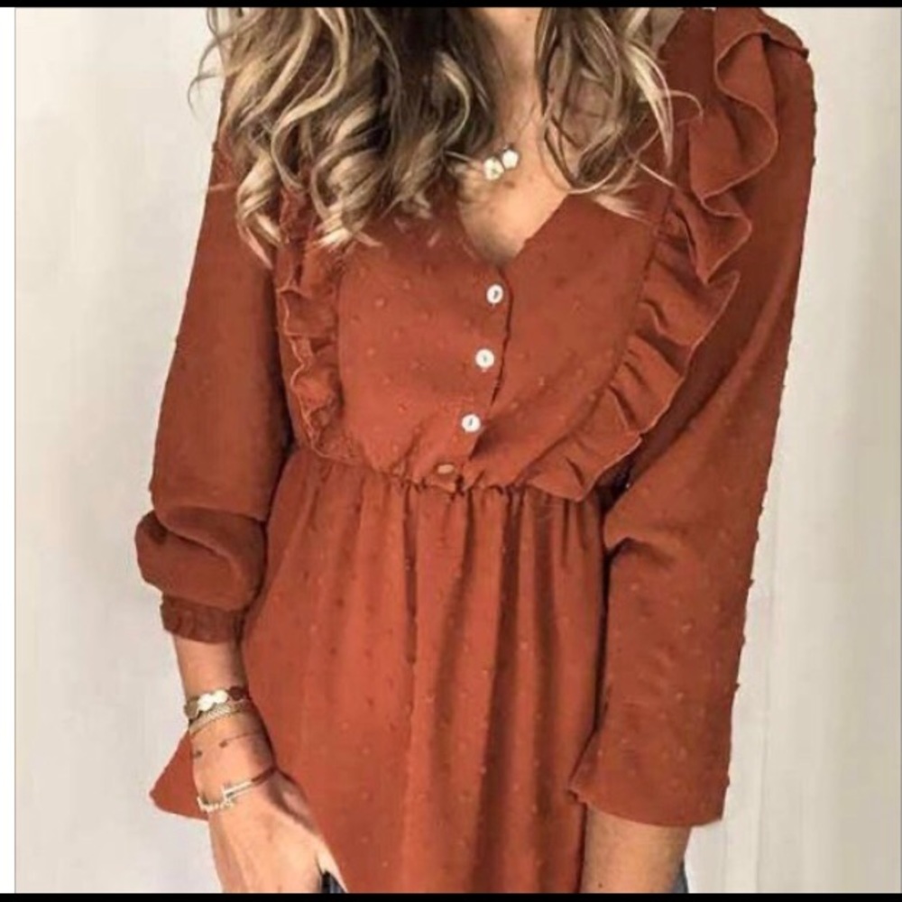 Ruffle blouse. Size L